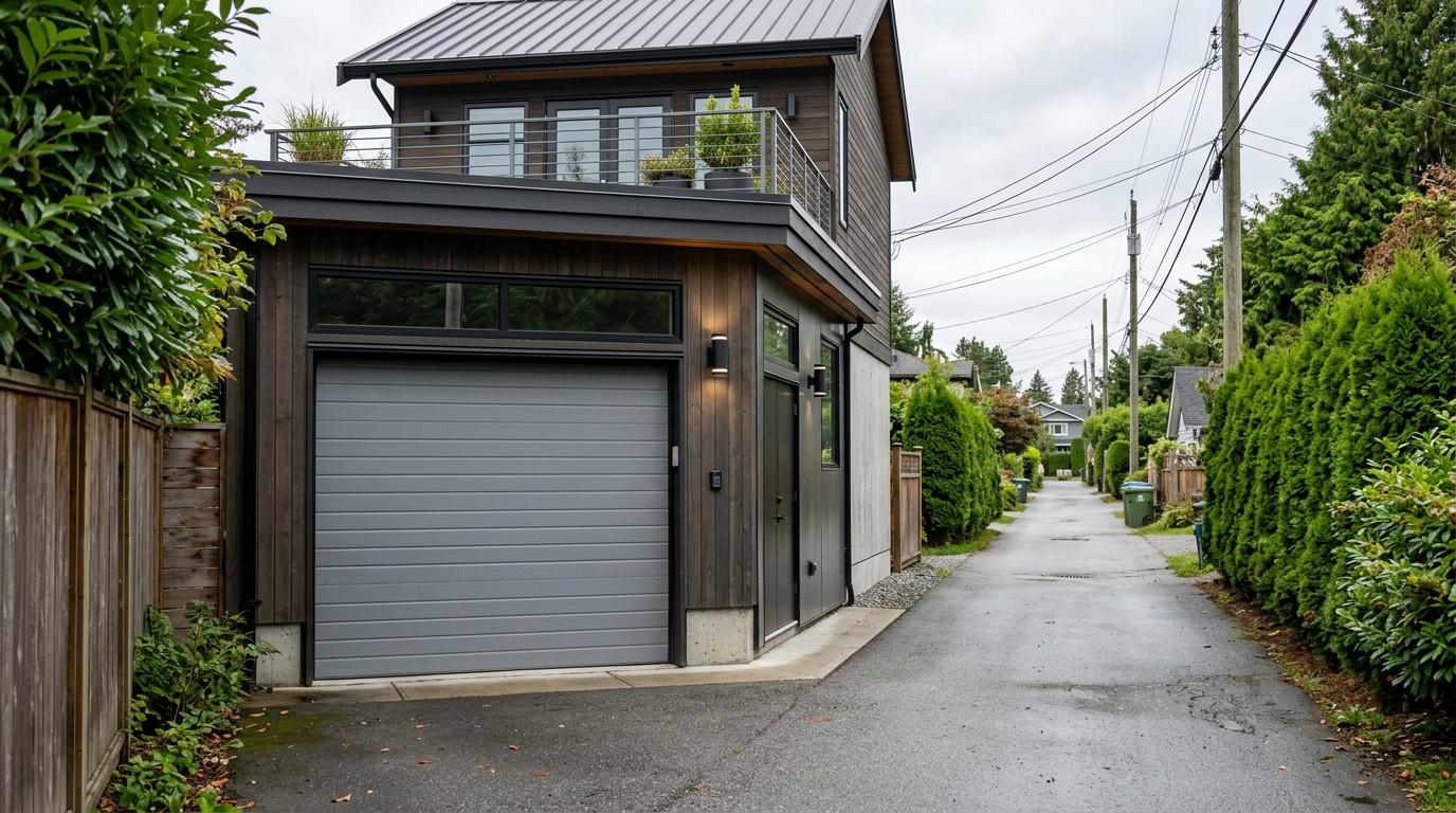 Modern lane garage in Vancouver